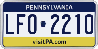 PA license plate LFO2210