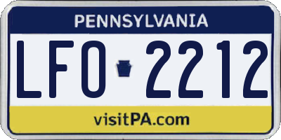 PA license plate LFO2212