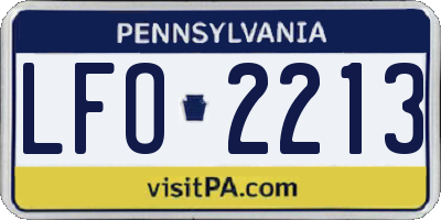 PA license plate LFO2213