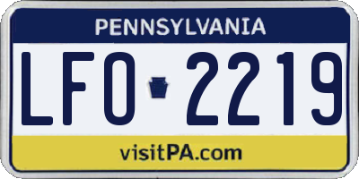 PA license plate LFO2219