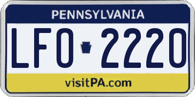 PA license plate LFO2220