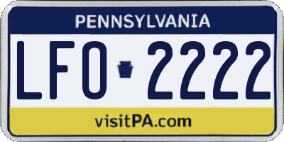 PA license plate LFO2222