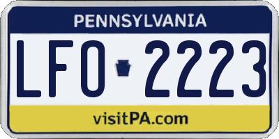 PA license plate LFO2223