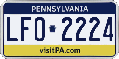 PA license plate LFO2224