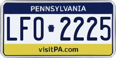 PA license plate LFO2225