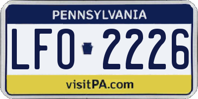 PA license plate LFO2226