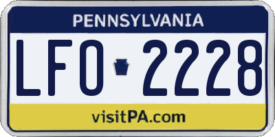 PA license plate LFO2228