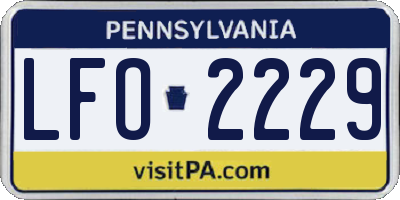 PA license plate LFO2229