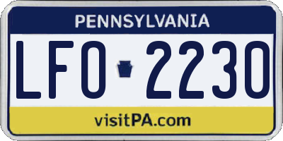 PA license plate LFO2230