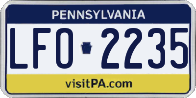 PA license plate LFO2235