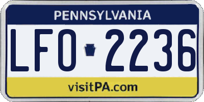 PA license plate LFO2236