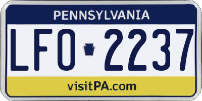 PA license plate LFO2237