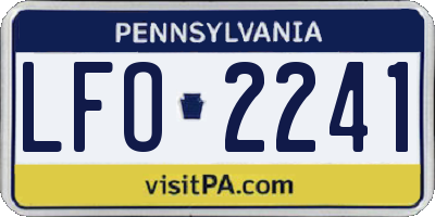 PA license plate LFO2241