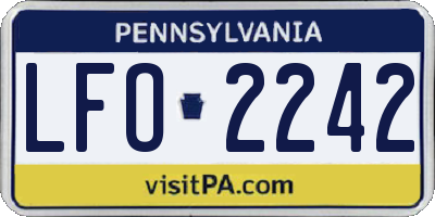 PA license plate LFO2242