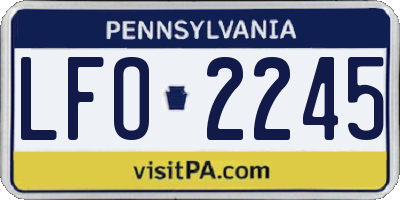 PA license plate LFO2245