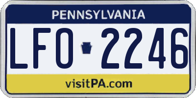 PA license plate LFO2246