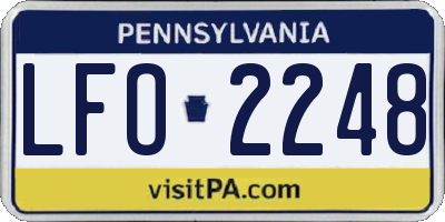 PA license plate LFO2248