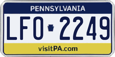 PA license plate LFO2249
