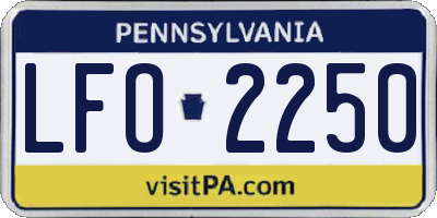 PA license plate LFO2250