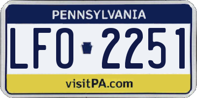 PA license plate LFO2251