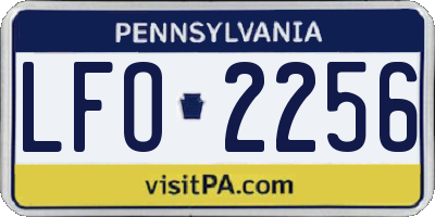 PA license plate LFO2256