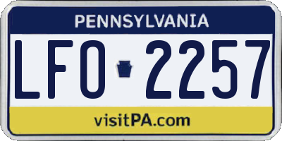 PA license plate LFO2257