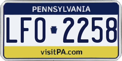 PA license plate LFO2258