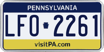PA license plate LFO2261