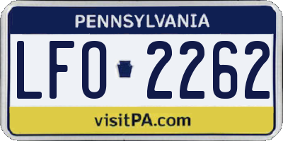 PA license plate LFO2262