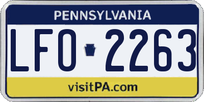 PA license plate LFO2263