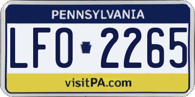 PA license plate LFO2265