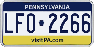 PA license plate LFO2266