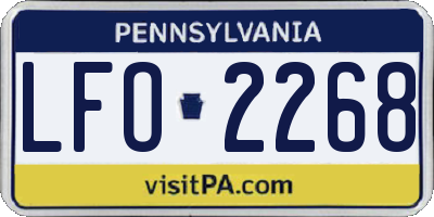 PA license plate LFO2268