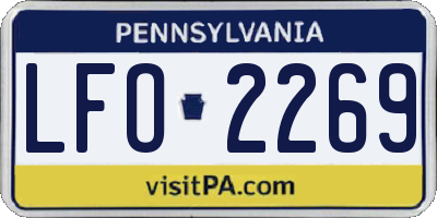 PA license plate LFO2269