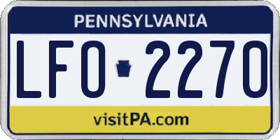 PA license plate LFO2270