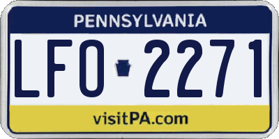 PA license plate LFO2271