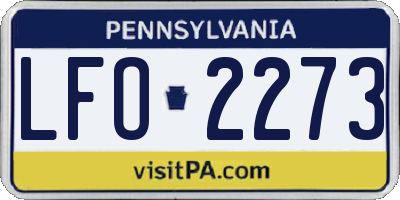 PA license plate LFO2273