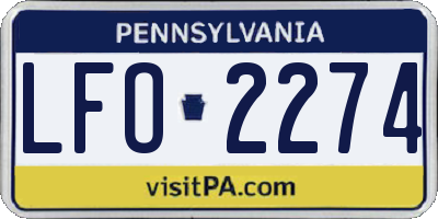 PA license plate LFO2274