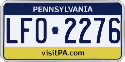 PA license plate LFO2276