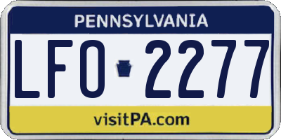PA license plate LFO2277