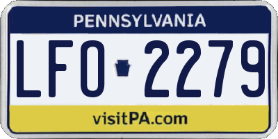 PA license plate LFO2279
