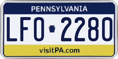 PA license plate LFO2280