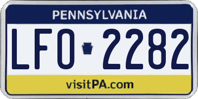 PA license plate LFO2282