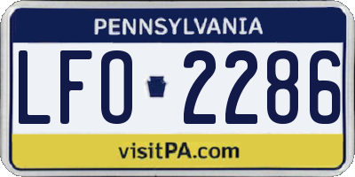 PA license plate LFO2286