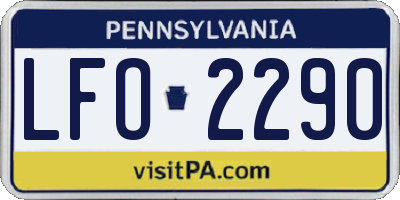 PA license plate LFO2290