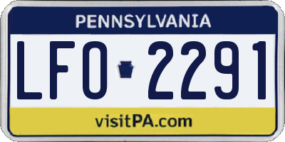PA license plate LFO2291