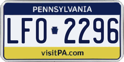 PA license plate LFO2296