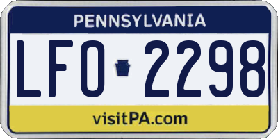 PA license plate LFO2298