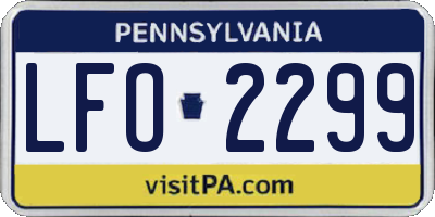 PA license plate LFO2299