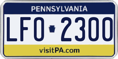 PA license plate LFO2300